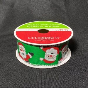 ❤️‍🔥⭐️ Celebrate It Christmas Santa Clause Wire Edge Gift Ribbon 1.5” x 300”